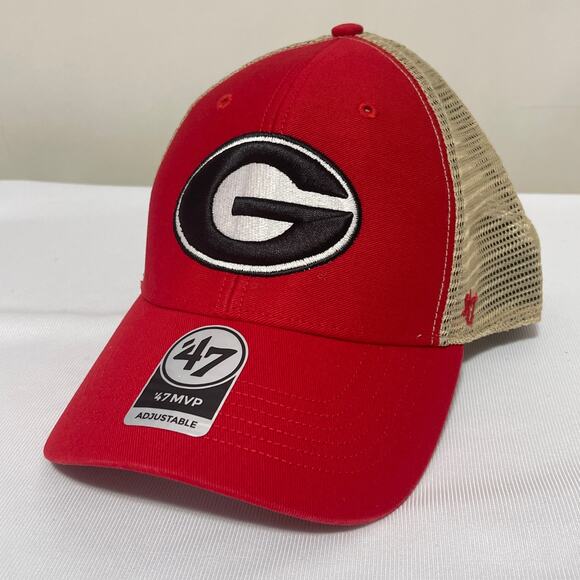 Georgia Bulldogs Collage Hat Mens Red Snapback Adjustable Trucker Cap '47 Brand - Picture 7 of 7